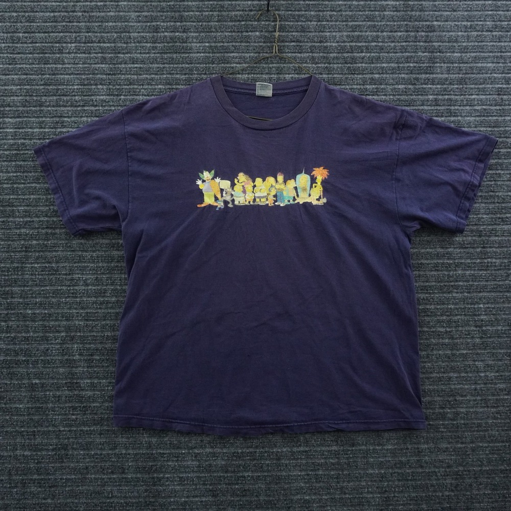 Delta Pro Weight The Simpsons Graphic T-Shirt Mens XL Blue Cast Characters Tee